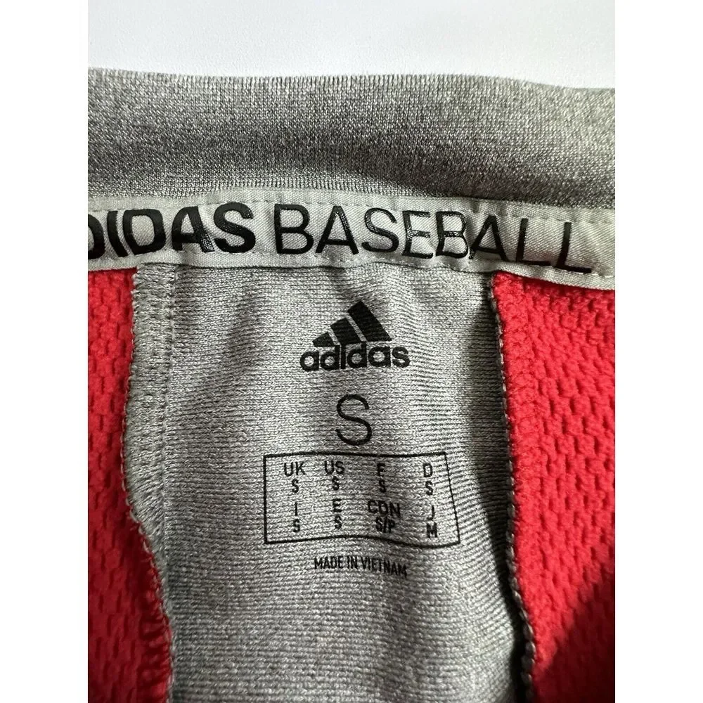 Adidas Men's Sweatshirt Size S Red Crew Neck Pullover Baseball Adult‎